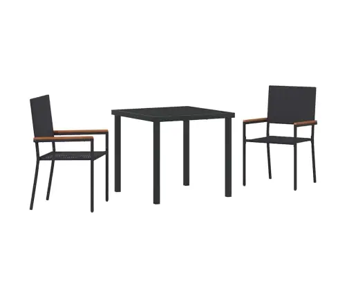 Aia Söögilaudade Komplekt Padjaga 3 Pcs Must Polürotang