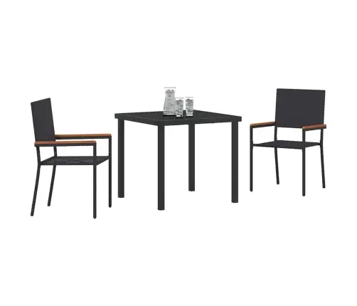 Aia Söögilaudade Komplekt Padjaga 3 Pcs Must Polürotang