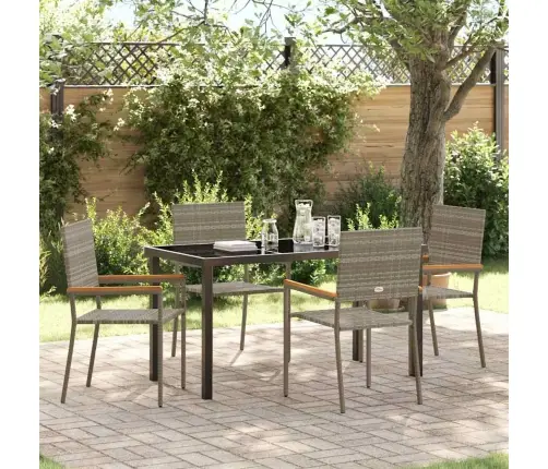 5 Daļu Dārza Galdiņš Pelēkajā Polijā Ratanā Vidaxl