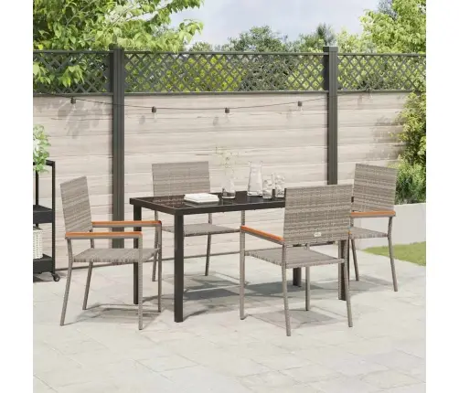 5 Daļu Dārza Galdiņš Pelēkajā Polijā Ratanā Vidaxl