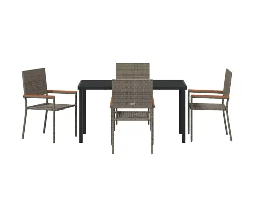 5 Daļu Dārza Galdiņš Pelēkajā Polijā Ratanā Vidaxl