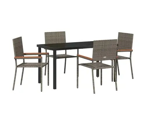 5 Daļu Dārza Galdiņš Pelēkajā Polijā Ratanā Vidaxl