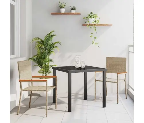 Aia Söögilaudade Komplekt Padjaga 3 Pcs Beež Polürotang