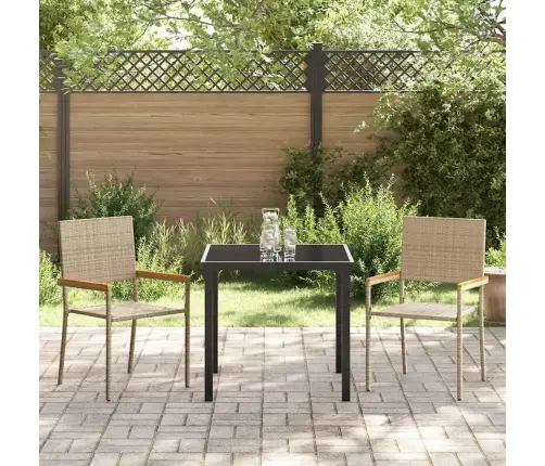 Aia Söögilaudade Komplekt Padjaga 3 Pcs Beež Polürotang