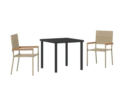 Aia Söögilaudade Komplekt Padjaga 3 Pcs Beež Polürotang