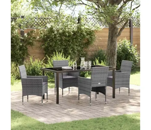 5 Daļīgs Dārza Galdu Komplekts Pelēkā Polirattanā Vidaxl
