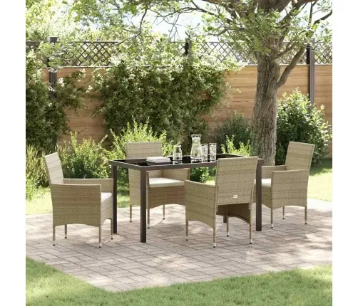 Aia Söögilaudade Komplekt Padjaga 5 Pcs Beež Polürooster