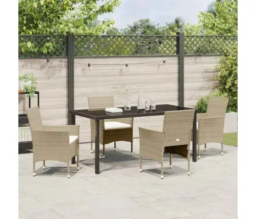 Aia Söögilaudade Komplekt Padjaga 5 Pcs Beež Polürooster