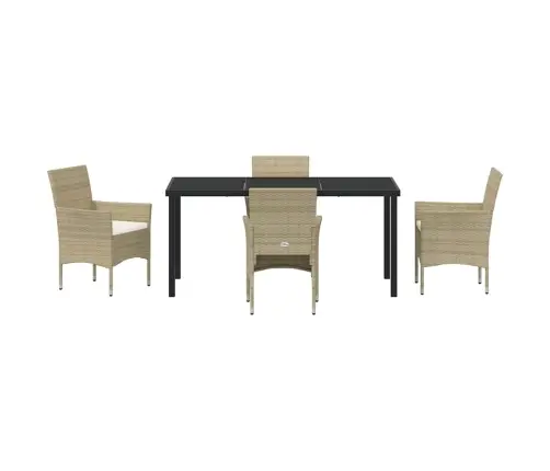 Aia Söögilaudade Komplekt Padjaga 5 Pcs Beež Polürooster