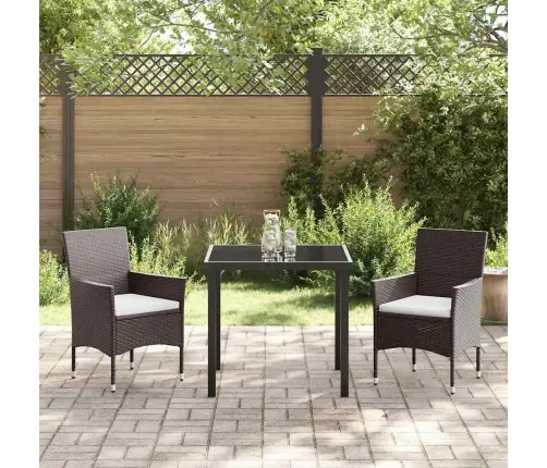 Sodo Valgomojo Komplektas Su Pagalve 3 Pcs Ruda Poliratanas