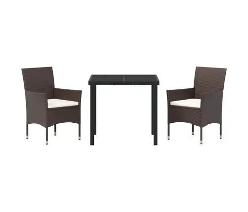 Sodo Valgomojo Komplektas Su Pagalve 3 Pcs Ruda Poliratanas