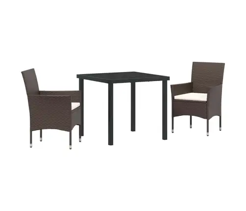 Sodo Valgomojo Komplektas Su Pagalve 3 Pcs Ruda Poliratanas