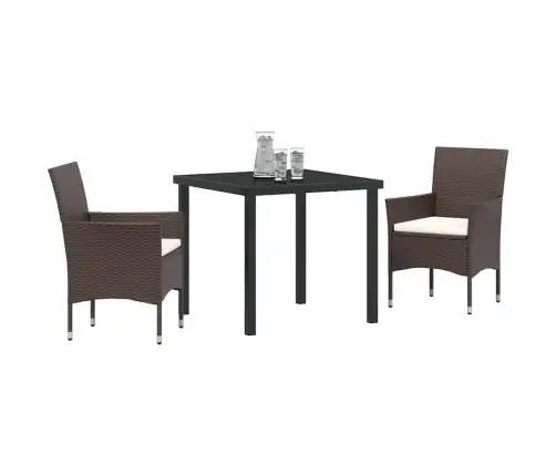 Sodo Valgomojo Komplektas Su Pagalve 3 Pcs Ruda Poliratanas