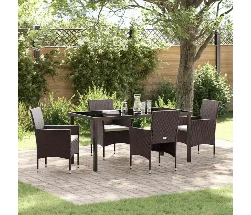 5 Daļu Dārza Galda Komplekts Brūnā Poliratanā Vidaxl