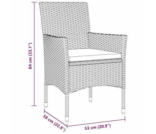 Aia Söögilaudade Komplekt Padjaga 5 Pcs Pruun Polürotang