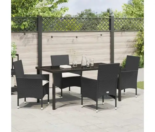 Aia Söögilaudade Komplekt Padjaga 5 Pcs Must Polürotang