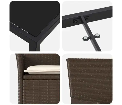 Aia Söögilaudade Komplekt Padjaga 7 Pcs Pruun Polürotang