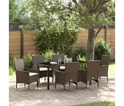 Aia Söögilaudade Komplekt Padjaga 7 Pcs Pruun Polürotang