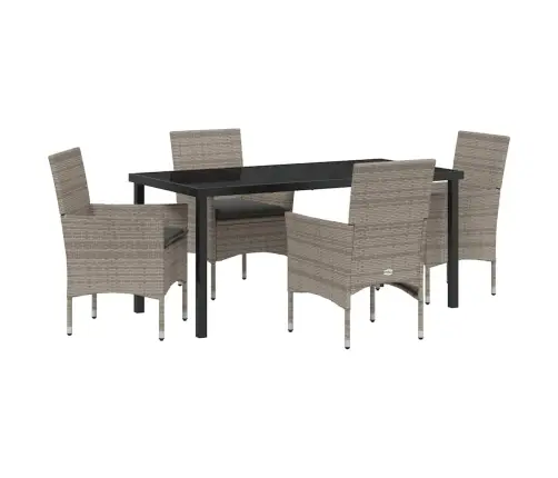 Sodo Valgomojo Komplektas Su Pagalve 5 Pcs Pilka Poliratanas