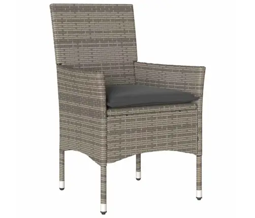 Sodo Valgomojo Komplektas Su Pagalve 7 Pcs Pilka Poliratanas