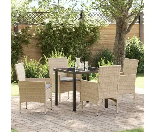 Aia Söögilaudade Komplekt Padjaga 5 Pcs Beež Polürotang