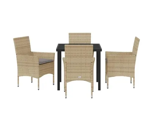 Aia Söögilaudade Komplekt Padjaga 5 Pcs Beež Polürotang