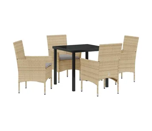 Aia Söögilaudade Komplekt Padjaga 5 Pcs Beež Polürotang