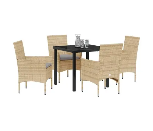 Aia Söögilaudade Komplekt Padjaga 5 Pcs Beež Polürotang