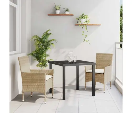 3 Daļu Dārza Galds Ar Spilveniem Bēšā Poliratanā Vidaxl