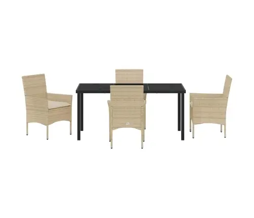 Aia Söögilaudade Komplekt Padjaga 5 Pcs Beež Polürooster