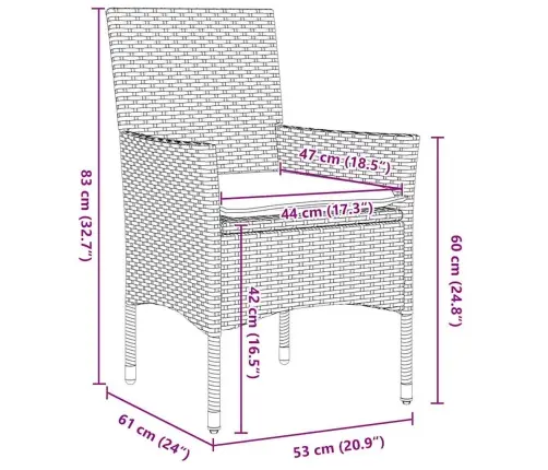 Aia Söögilaudade Komplekt Padjaga 5 Pcs Helehall Polürotang