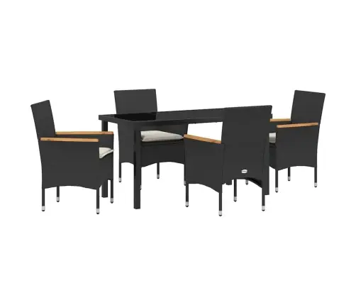 Aia Söögilaudade Komplekt Padjaga 5 Pcs Must Polürotang