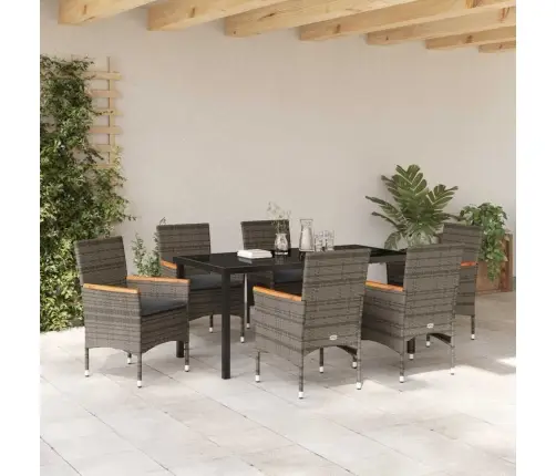 Aia Söögilaudade Komplekt Padjaga 7 Pcs Hall Polürotang