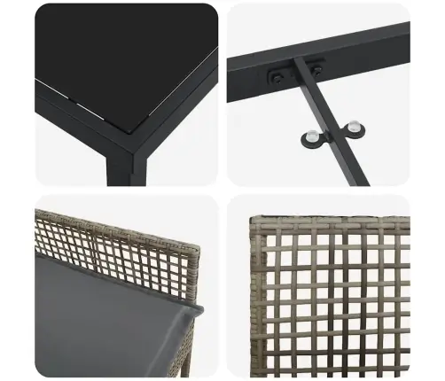 Aia Söögilaudade Komplekt Padjaga 3 Pcs Hall Polürooster