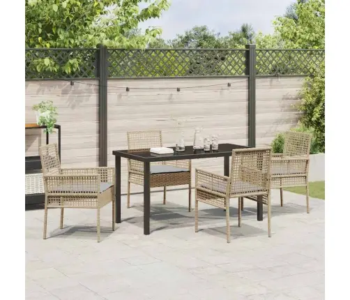 Aia Söögilaudade Komplekt Padjaga 5 Pcs Beež Polürotang