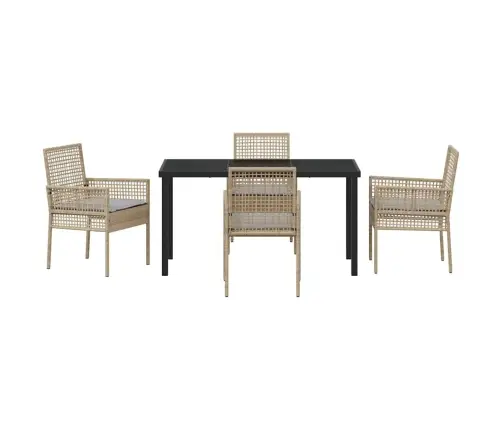 Aia Söögilaudade Komplekt Padjaga 5 Pcs Beež Polürotang