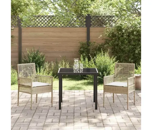 Aia Söögilaudade Komplekt Padjaga 3 Pcs Beež Polürooster