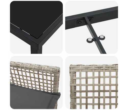 Aia Söögilaudade Komplekt Padjaga 5 Pcs Helehall Polürooster