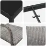 Sodo Valgomojo Komplektas 3 Pcs Pilka Poli Ratanas