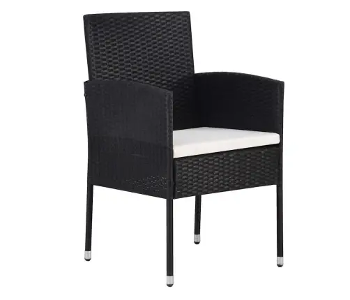 Aia Söögilaudade Komplekt Padjaga 5 Pcs Must Polürooster Aia Söögilaudade Komplekt Padjaga 5 Pcs Must Polürooster