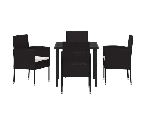 Aia Söögilaudade Komplekt Padjaga 5 Pcs Must Polürooster Aia Söögilaudade Komplekt Padjaga 5 Pcs Must Polürooster