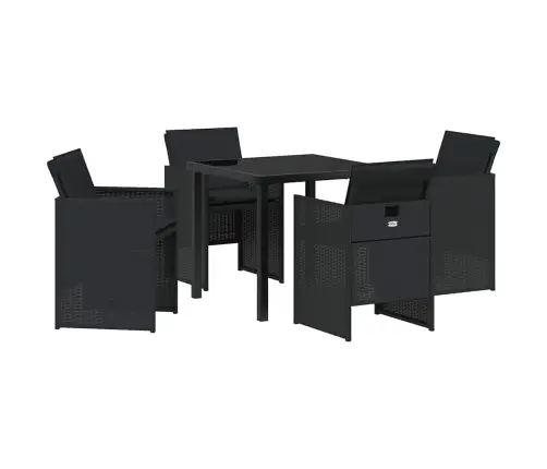Sodo Valgomojo Komplektas Su Pagalve 5 Pcs Juoda Poli Ratanas Sodo Valgomojo Komplektas Su Pagalve 5 Pcs Juoda Poli Ratanas