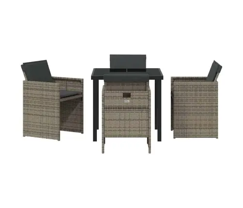 5 Daļu Dārza Galda Komplekts Ar Spilveniem Pelēkā Poliratanā Vidaxl