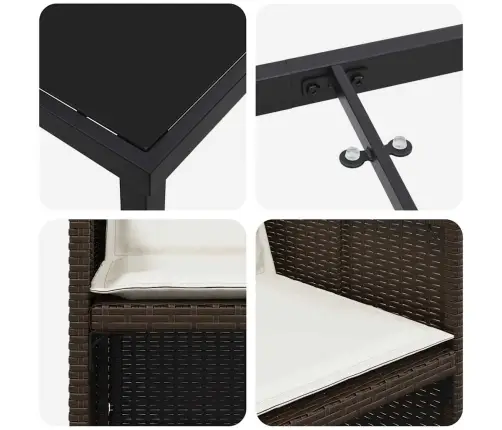 5 Daļu Dārza Komplekts Ar Spilveniem, Brūnā Poliratanā Vidaxl