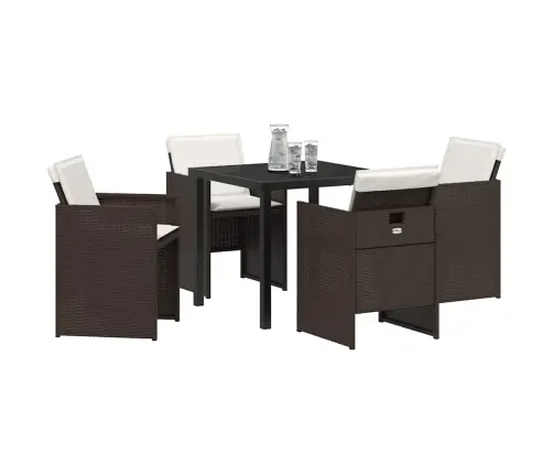 5 Daļu Dārza Komplekts Ar Spilveniem, Brūnā Poliratanā Vidaxl