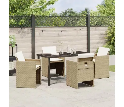 Aia Söögilaudade Komplekt Padjaga 5 Pcs Beež Polürotang