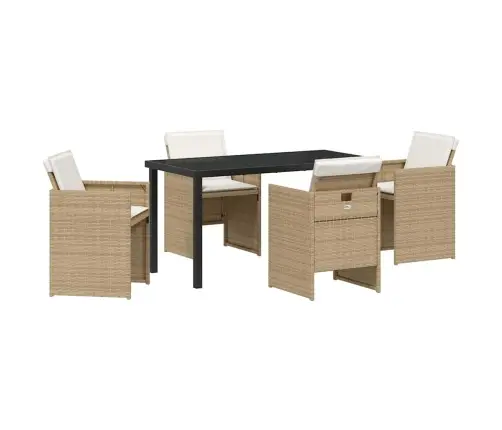 Aia Söögilaudade Komplekt Padjaga 5 Pcs Beež Polürotang