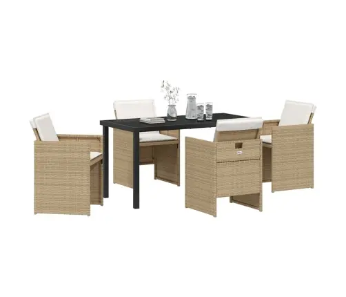 Aia Söögilaudade Komplekt Padjaga 5 Pcs Beež Polürotang