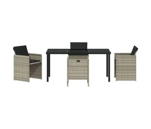 5-Daļu Dārza Galds Ar Spilveniem, Gaiši Pelēks, Poliratinis Vidaxl