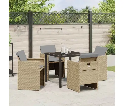 Aia Söögilaudade Komplekt Padjaga 5 Pcs Beež Polürooster